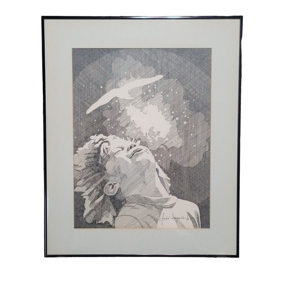 Andre Desjardins 1976 "Childlike Wonder" Print Professionally Matted Framed